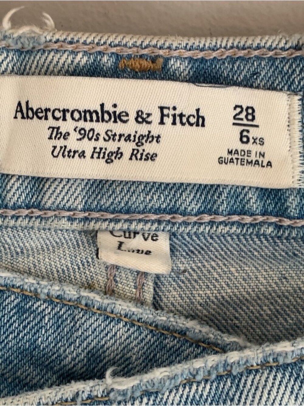 Abercrombie & Fitch High-Rise Light Wash Straight Jeans - Picture 7 of 8
